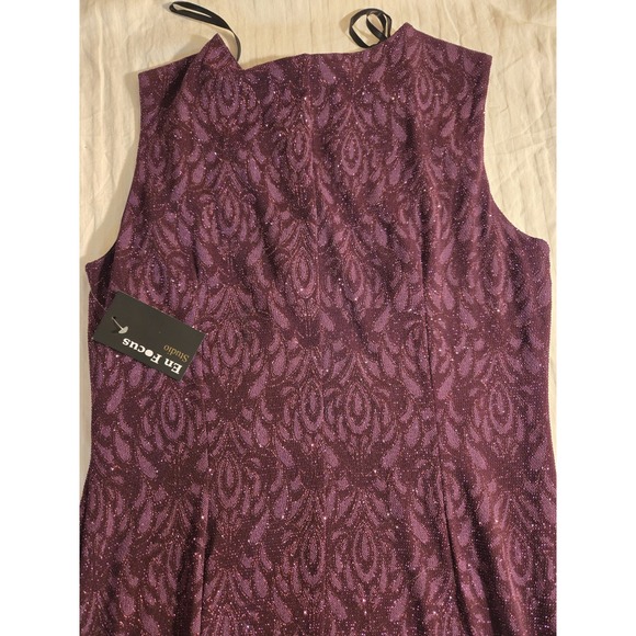 NWT EnFocus Studio Sequin Burgundy Mermaid Sleeveless Dress Size 14 Prom Evening - Picture 7 of 14